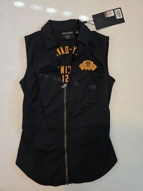 Harley-Davidson Black Vest with Orange Logo